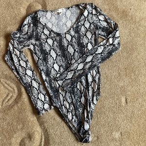 Eye Candy Snakeskin Print Bodysuit